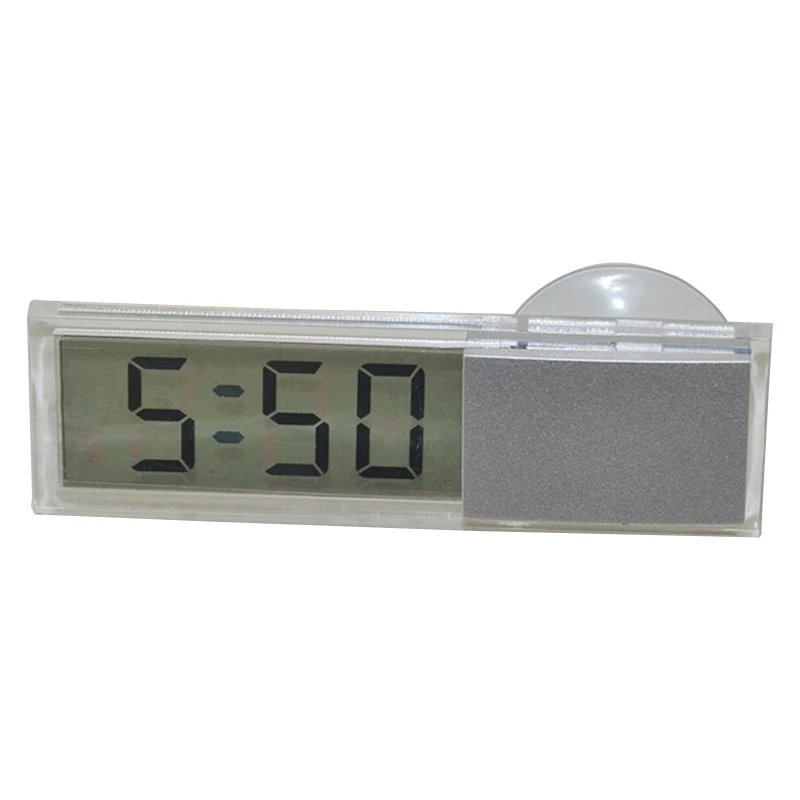 Mini Digital Car Electronic Clock / Transparent LCD Display Digital