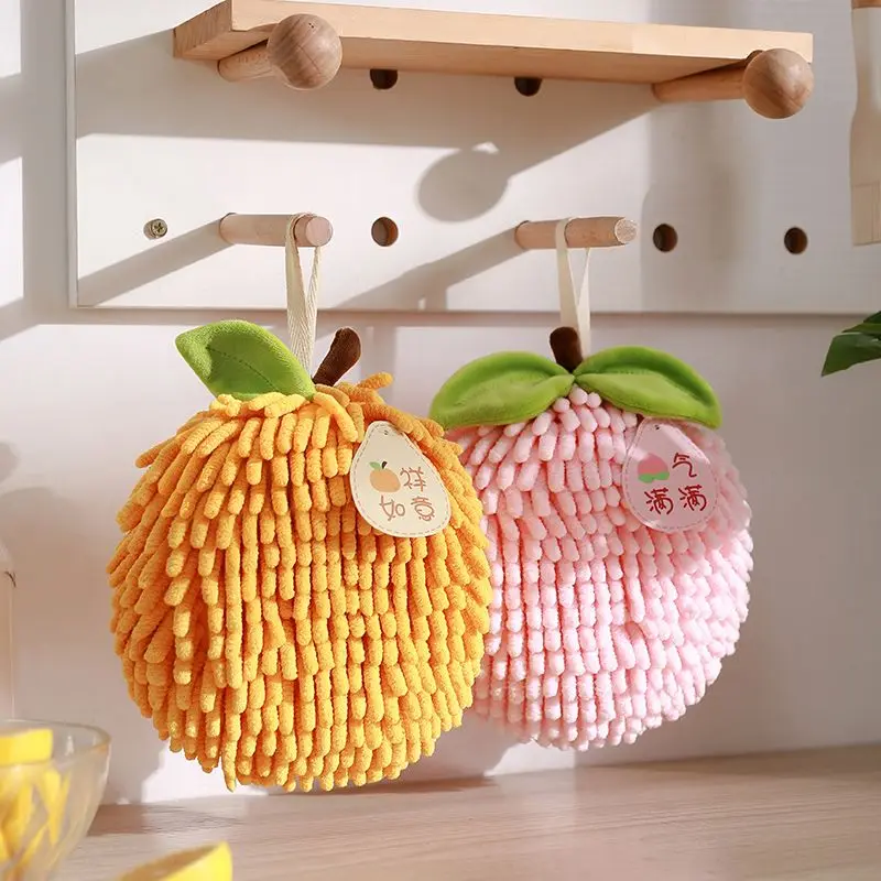 Microfiber Towel Hand Towel Microfiber Hand Towel Chenille Hand Towels Wipe Hand Towel Ball with Hanging Loops for Kitchen Bathroom Quick Dry Soft Absorbent Microfiber Handball