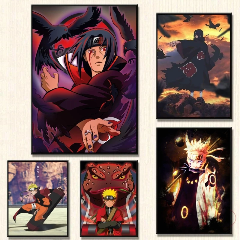 

Canvas Artwork Painting Naruto Uchiha Ltachi Gifts Aesthetic Poster Classic Cartoon Character Picture Hanging Prints and Prints