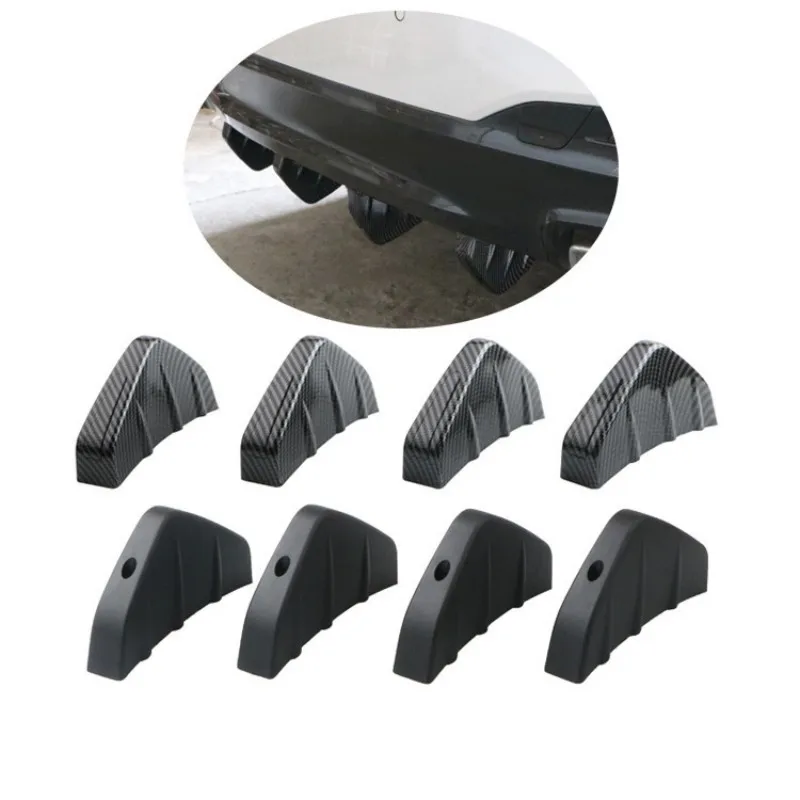

4PCS Universal Car Rear Lower Bumper Diffuser Fin Spoiler Lip Wing Splitter Lip Diffuser Shark Fin Protector