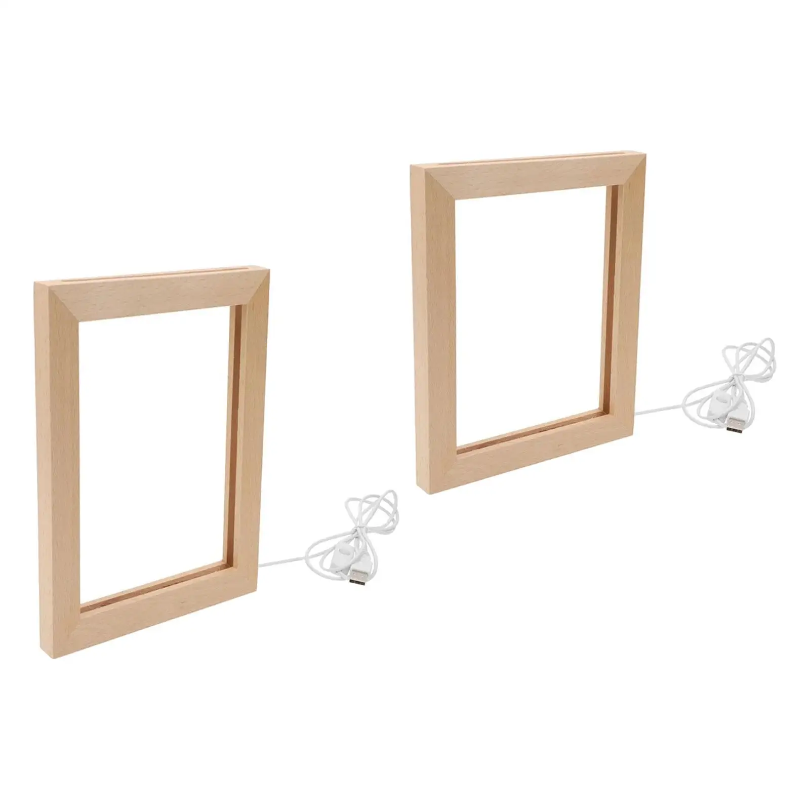 Picture Frame Decorative Wooden LED Photo Frame for Living Room Office Desk