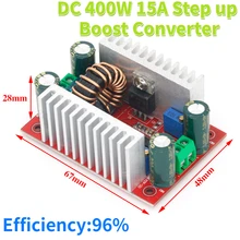  DC 400W 15A Step-up Boost Converter Constant Current Power Supply LED Driver 8.5-50V to 10-60V Voltage Charger Step Up Module 