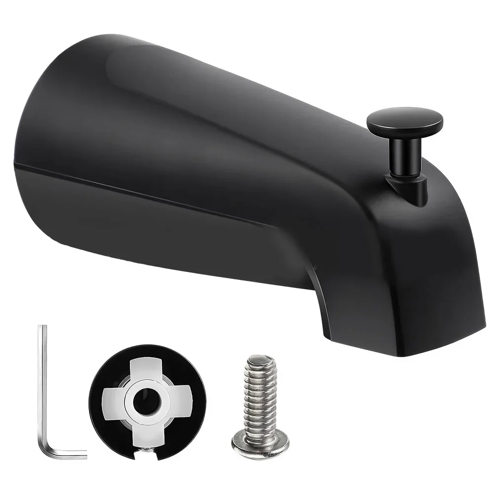 Sliding Bath Spout Bathtub Faucet With Diverter Solid Construction Brushed Nickel Finish Easy Operation Complete Accessories 2