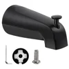 Sliding Bath Spout Bathtub Faucet With Diverter Solid Construction Brushed Nickel Finish Easy Operation Complete Accessories 2