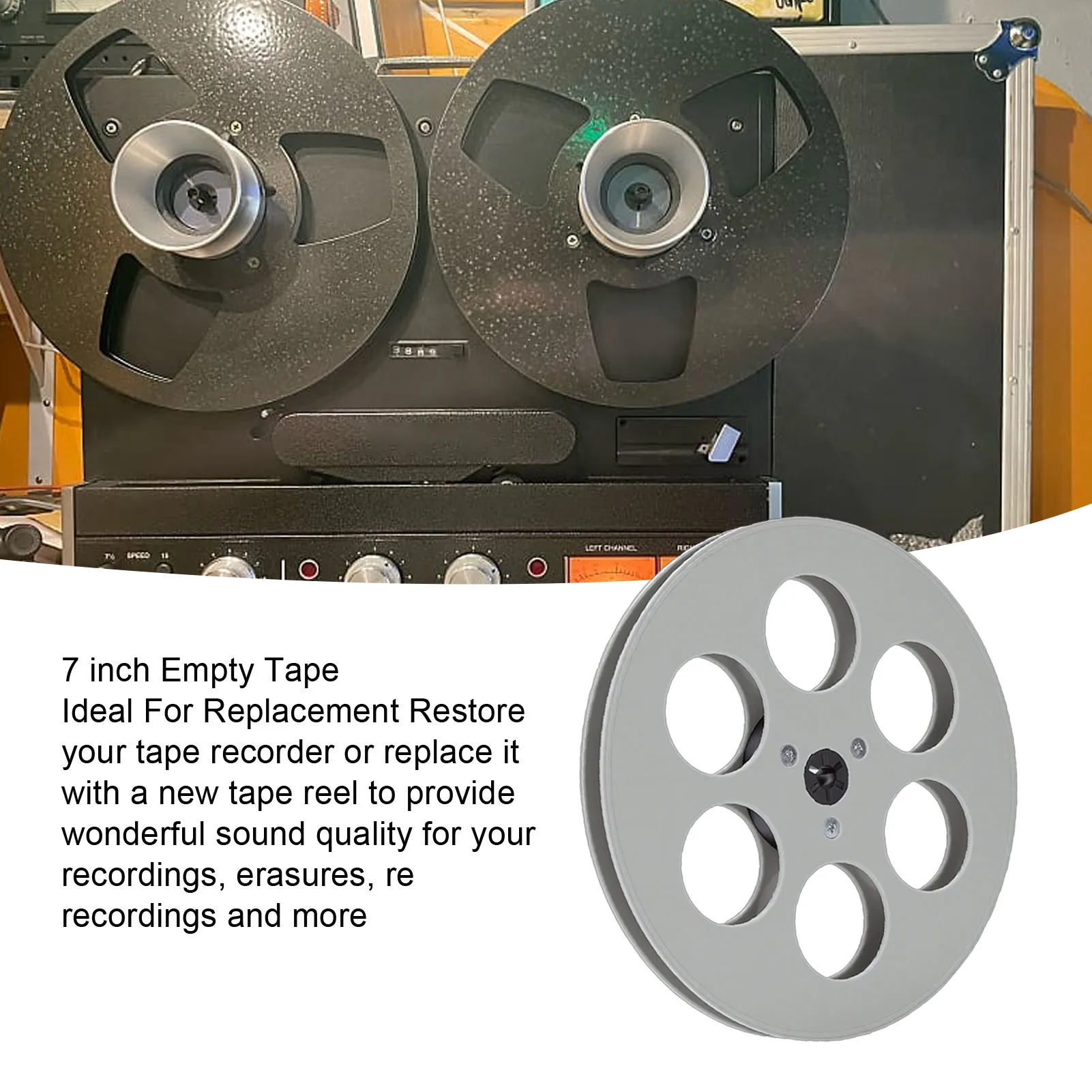 1/4 7 Inch Empty Tape Reel Fit for TEAC Reel to ABS Vintage Universal Open Sound Tape Empty with 6 Holes