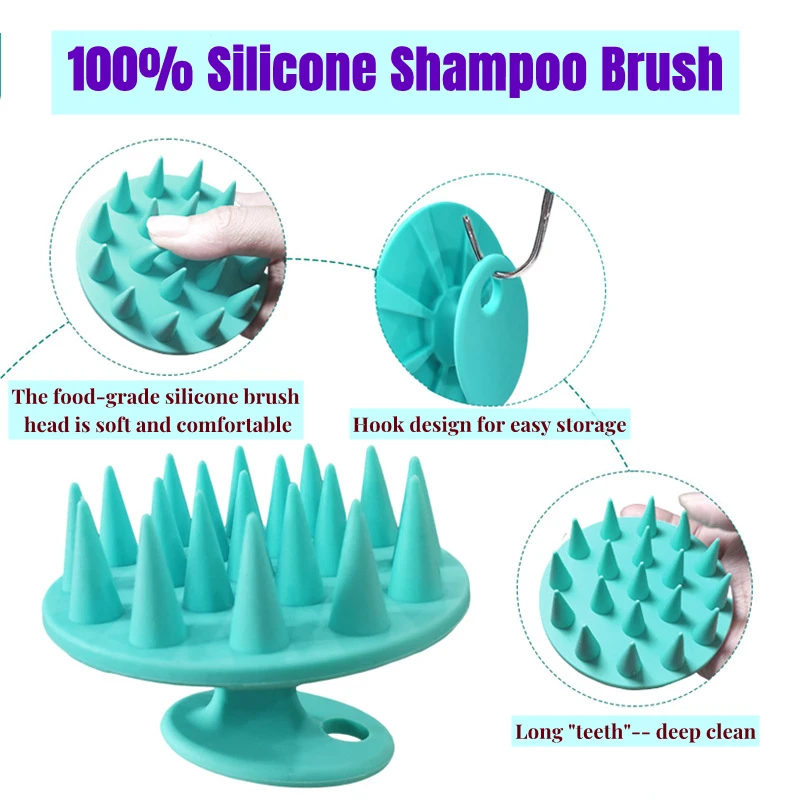 

Soft Silicone Body Brush Hair Washing Comb Shampoo Head Scalp Massage Bath SPA Shower Brushes Hair Care Tool