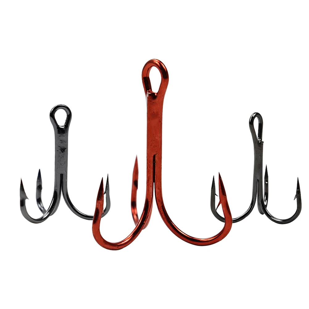 20Pcs Fishing Tackle Treble Fishhook Carbon Steel Triple Fishing Hooks  Durable Round for Saltwater Freshwater