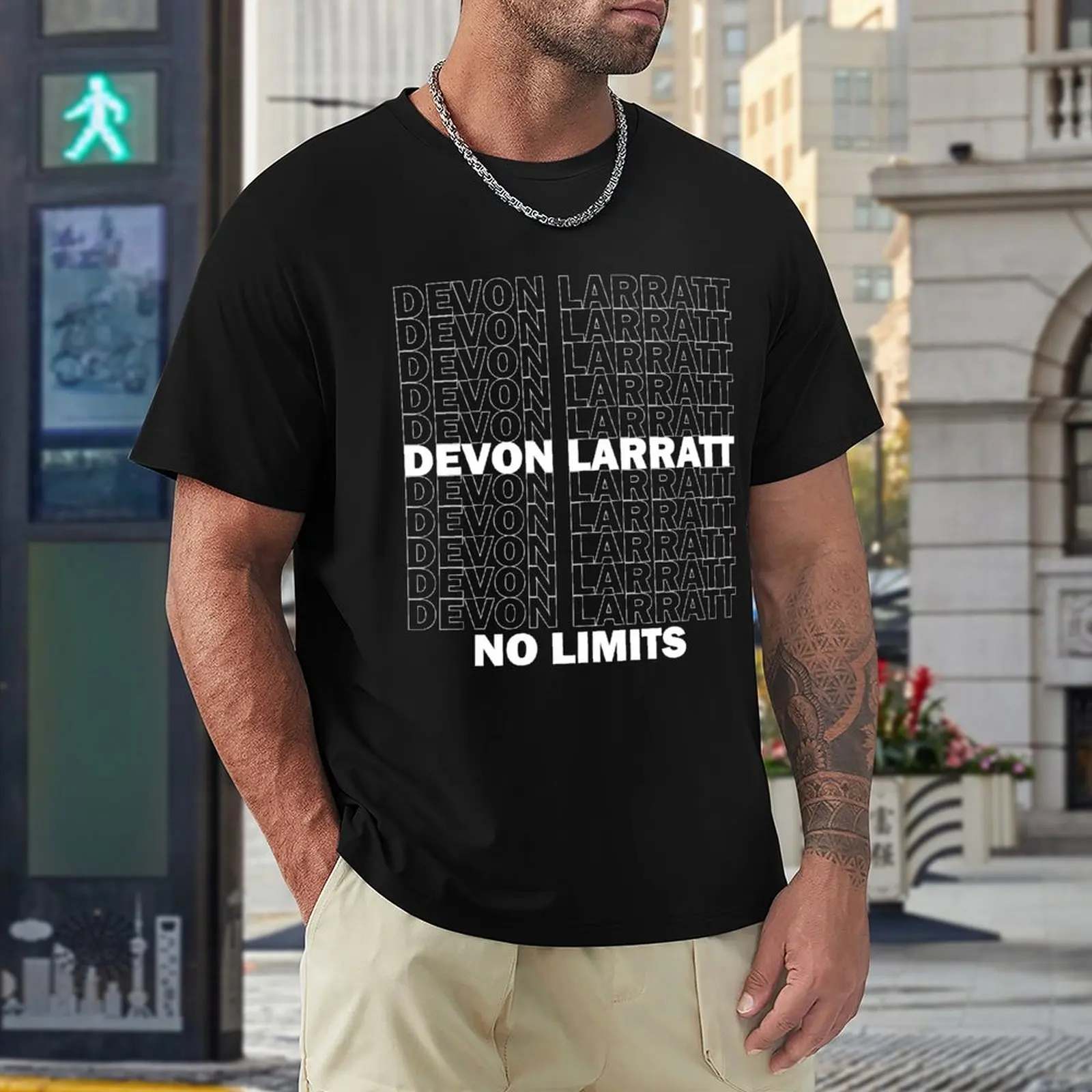 Devon Larratt No Limits Text Logo T-Shirt plus size t shirts t-shirts man T-shirt short mens t shirts casual stylish