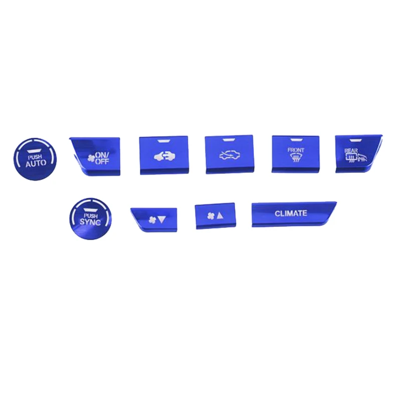 10 Pz Per Honda Crv Cr-V 2017-2021 Auto Alluminio Aria Condizionata Pulsante Adesivo Copertura Trim Decor
