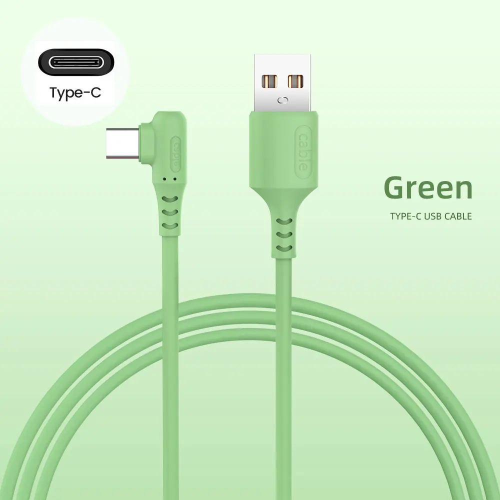 5A Liquid 90 Degree Micro USB Type C Cable Fast Charging USB Charger Cable for Samsung Xiaomi Quick Charge Silicone Wire hdmi to phone Cables