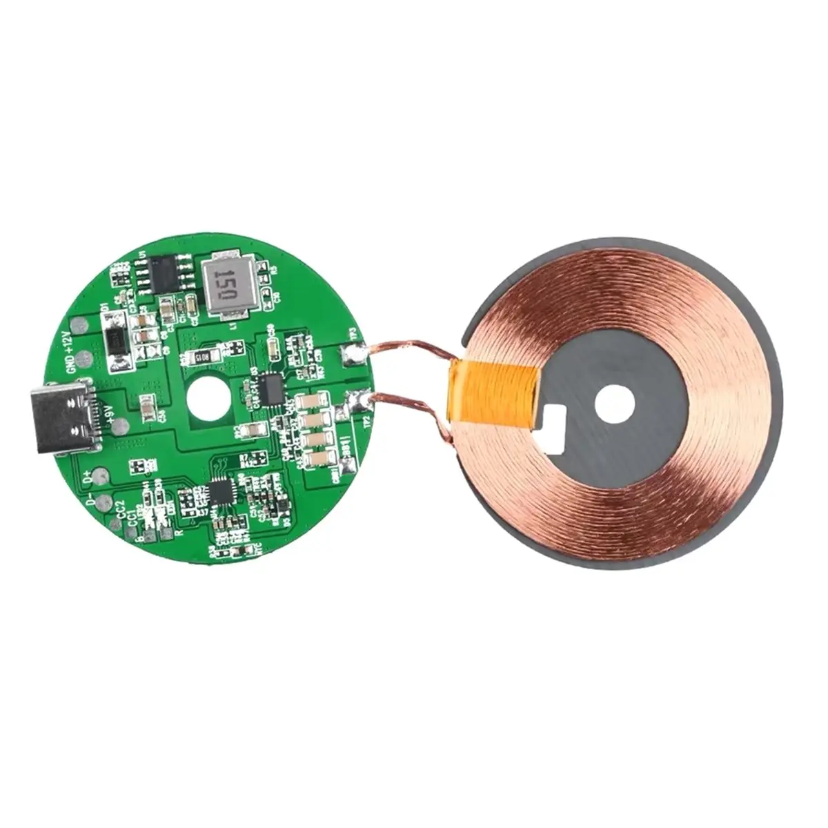 (A23G) TYPE-C 20W 고출력 고속 충전기 무선 충전기 송신기 모듈 스페이서 0-10MM 무선 충전 스테이션 무선 충전기