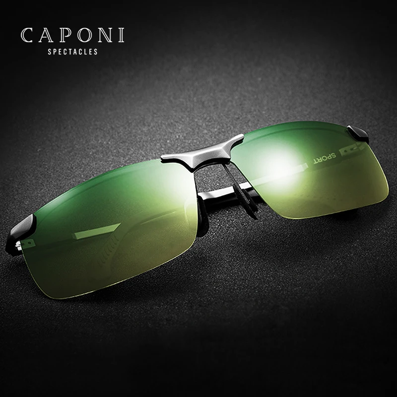 CAPONI gafas de sol de día y noche hombre, lentes deportivas polarizadas con gradiente, color amarillo y para conducir, modelo RY3066|De los hombres gafas de sol| - AliExpress