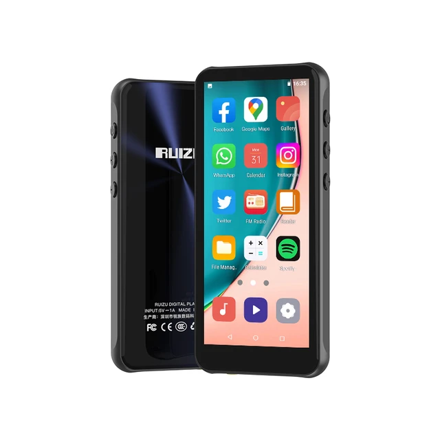 RUIZU Z80 Android WiFi MP4 MP3 Music Player With Bluetooth Full Touch Screen  16GB HiFi Sound Walkman Support APP Download - AliExpress