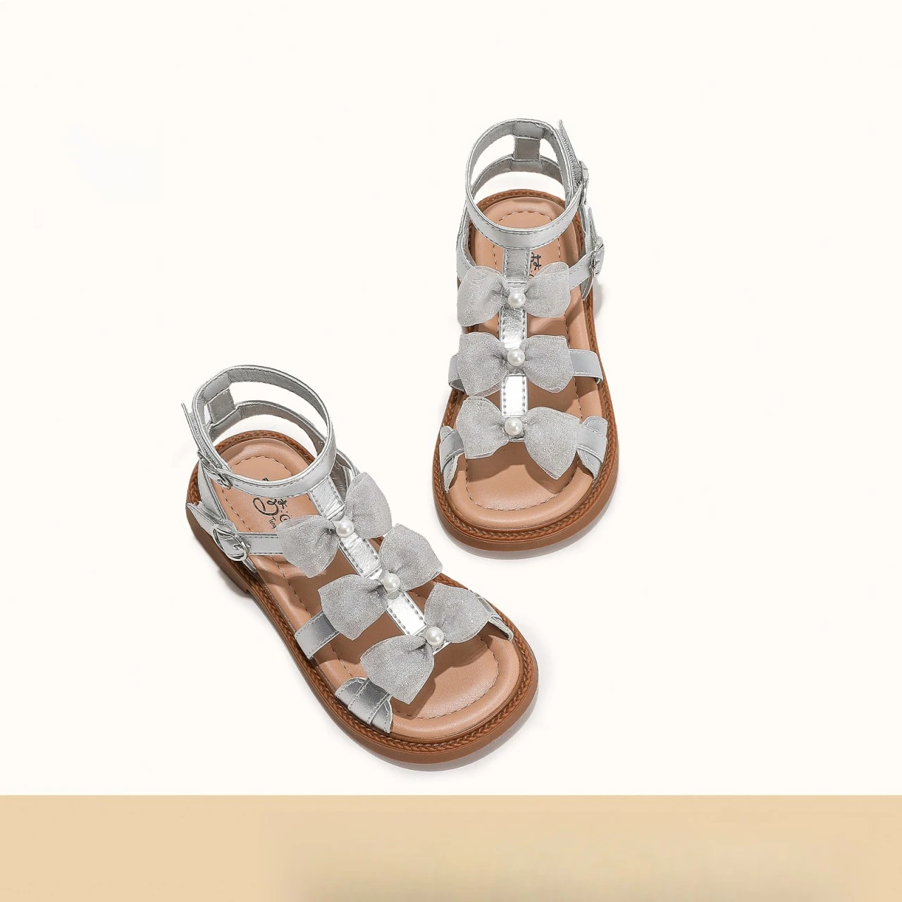 Girls Summer Sandals with Non Slip Sole and Bow