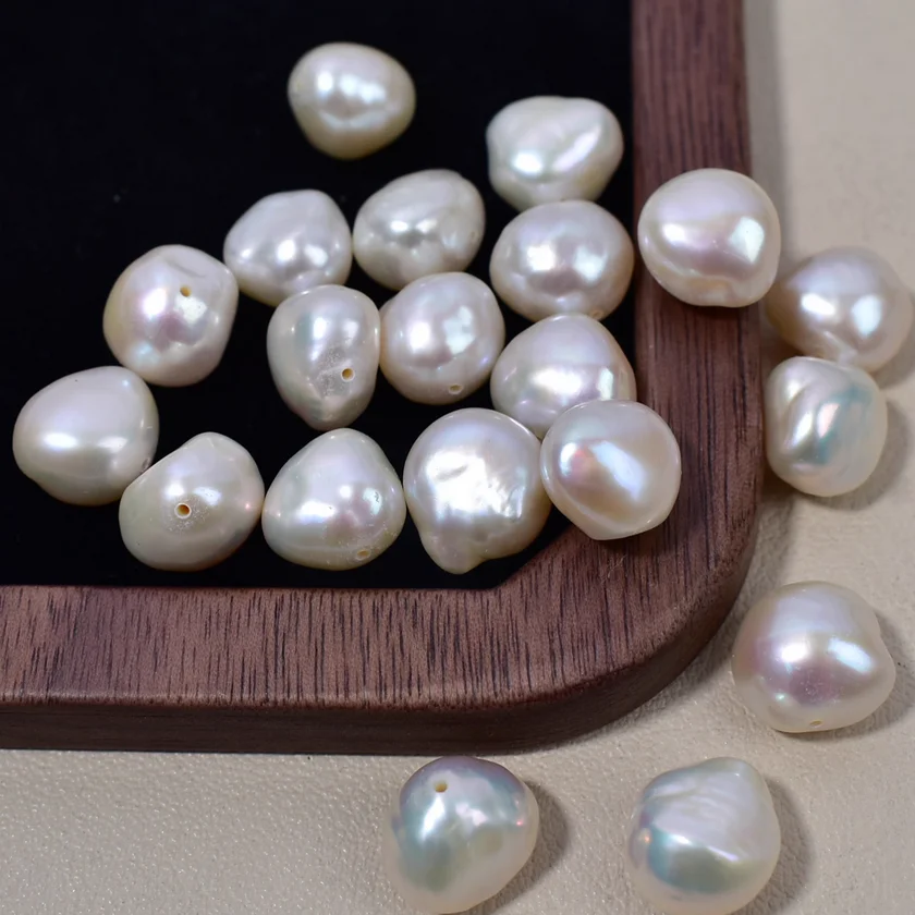 Charming 10-12mm Sea Cultured White Baroque Pearl Full Drilled & 20 Pcs Pearls