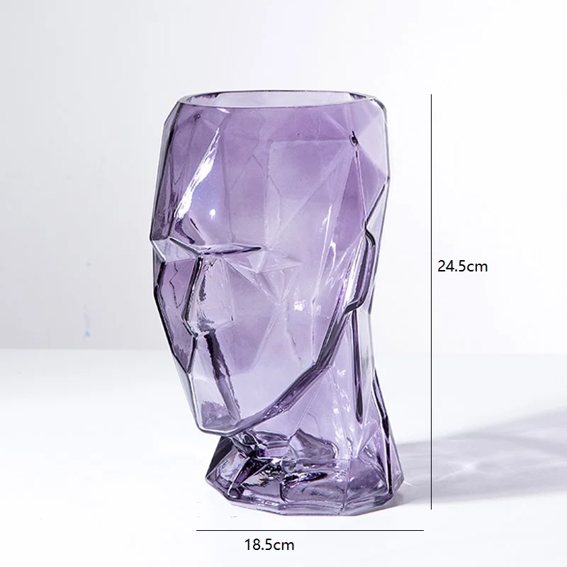 Nordic abstract art facial glass vase decoration, dried flower planter, creative living room dining table home decoration - Image 3