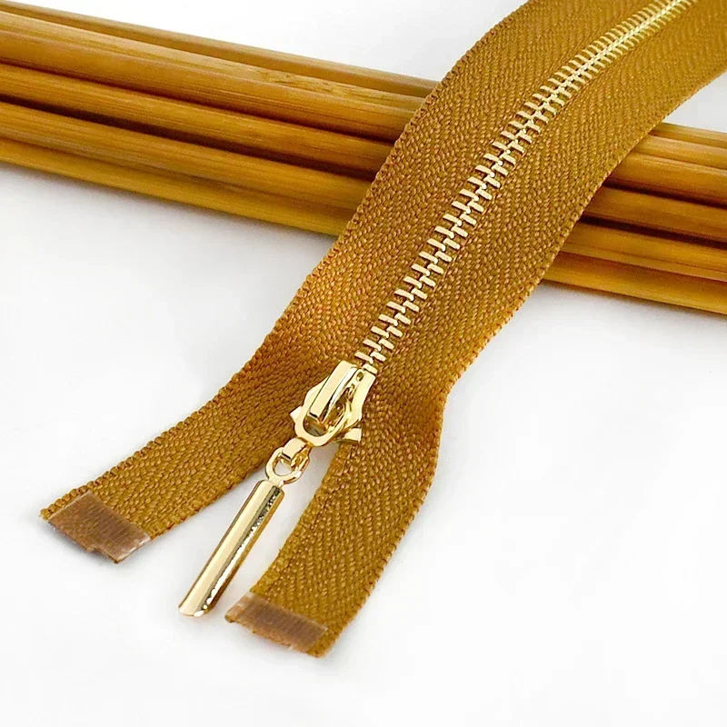 YaHoGa 10 Pack #3 Gold Metal Zippers - 12 Inch Close End, Black Tape, For Sewing Bags, Jackets, Dresses - View #4
