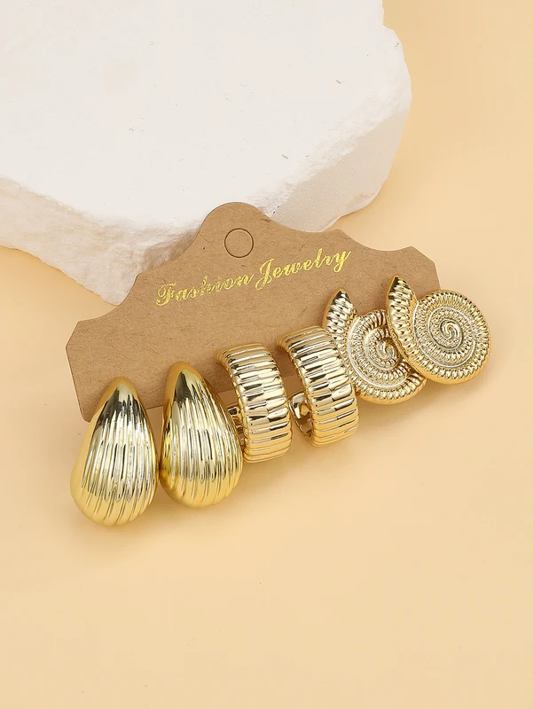 3PAIRS-6PAIRS/Set Fashionable &Golden Starfish, Seashell,