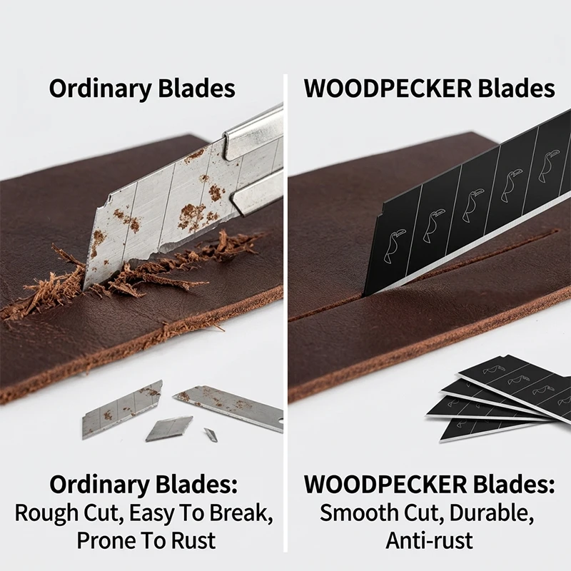 18mm 다용도 칼날 교체용 칼날, 두께 0.6mm, 60개입 °   앵글, 검정색 녹 방지 칼날(골판지 절단용)