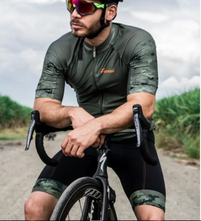 

Мужской велосипедный костюм Frenesi с коротким рукавом, летняя одежда для велоспорта, Джерси, шорты, Бразильская командная одежда, 2022