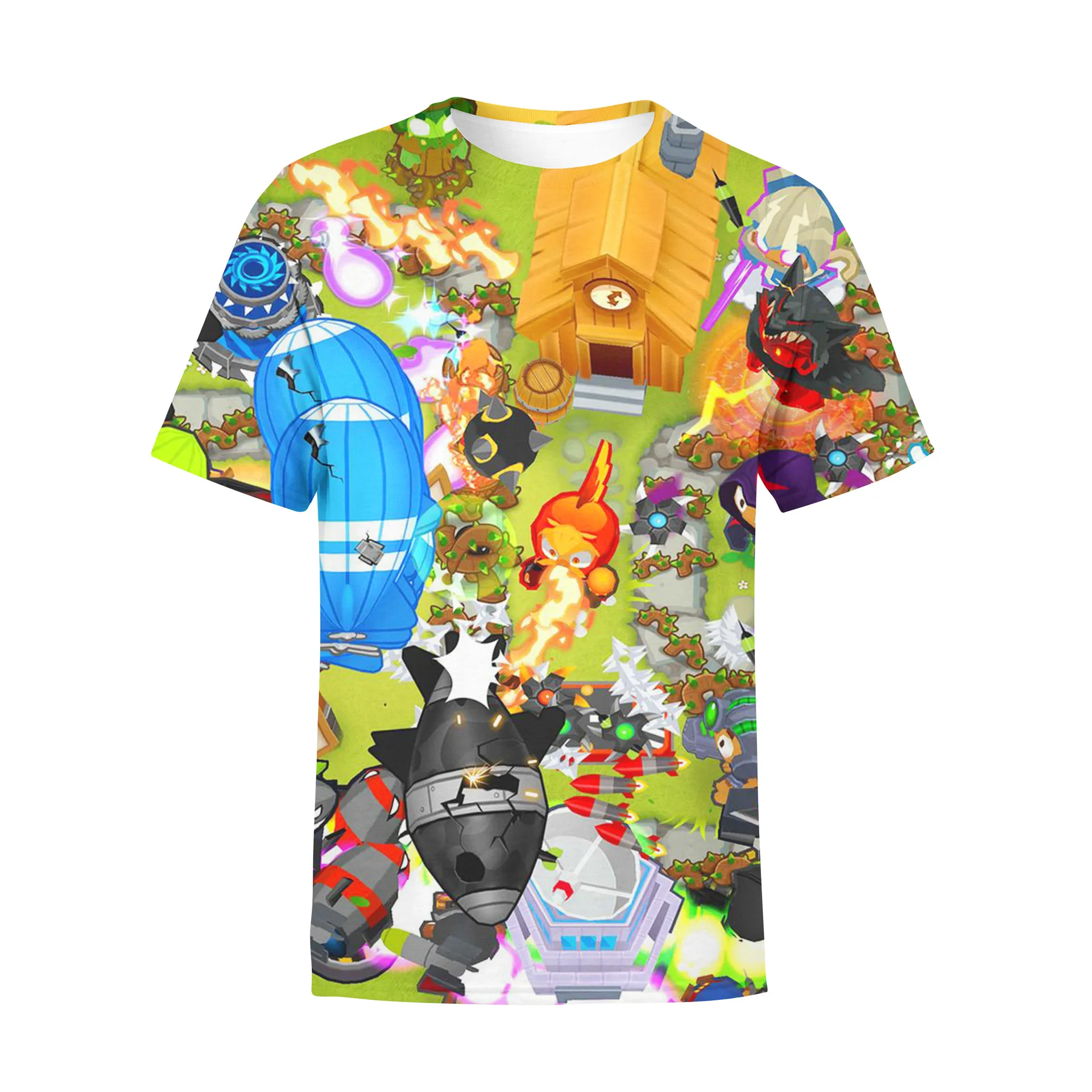 Balloon Tower Defense BLOONS TD6 Loose Breathable Men's and Women's T-shirt 3D Printing 3