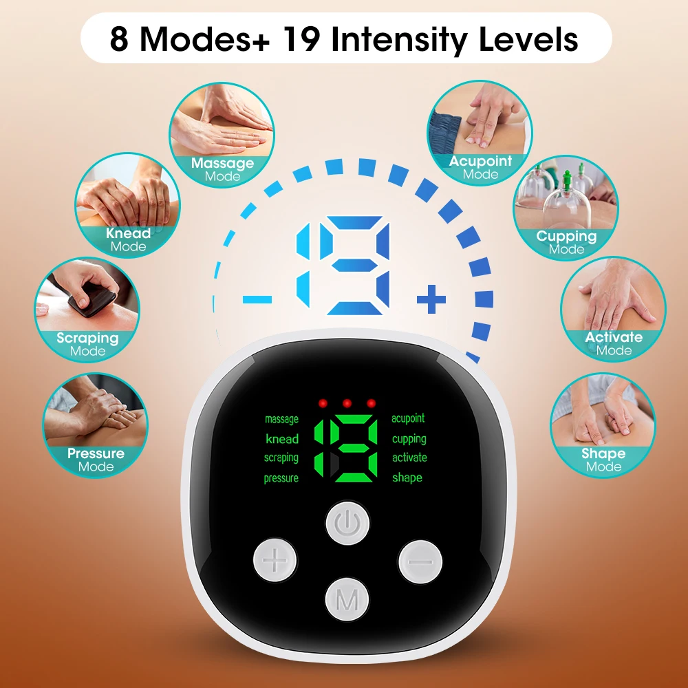 New Lycra Electric Heating Waist Massage Belt 8 Mode 9 Level Hot Compress Massag