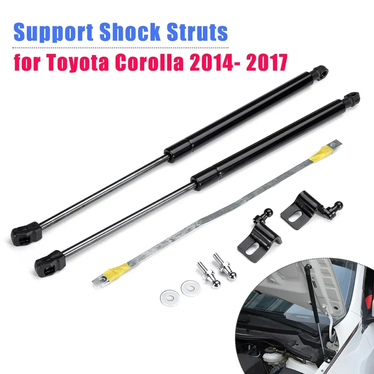 

1Pair Front Bonnet Hood Lift Support Shock Gas Struts for Toyota Corolla 2014 2015 2016 2017 Auto Accessories