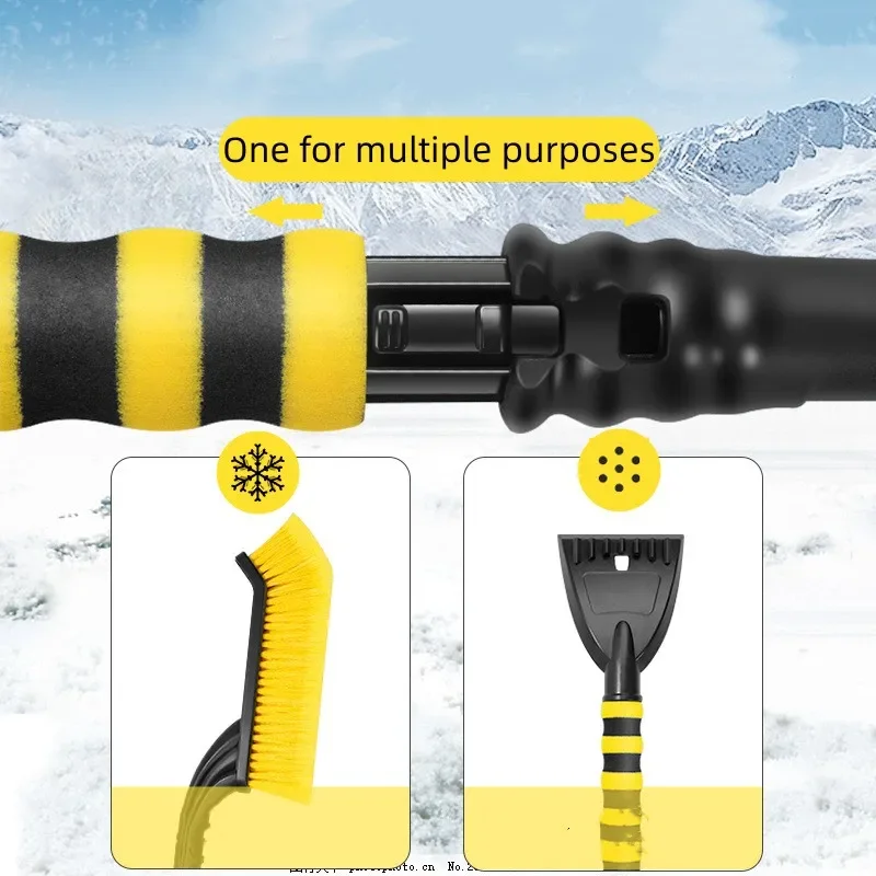 Windshield Shovel Snow Shovel Car Snow Brush Winter Detachable Car Snow Sweeping Shovel EVA Foam Handle Auto Cleaning Brush Ice Scraper Remover Auto Windshield