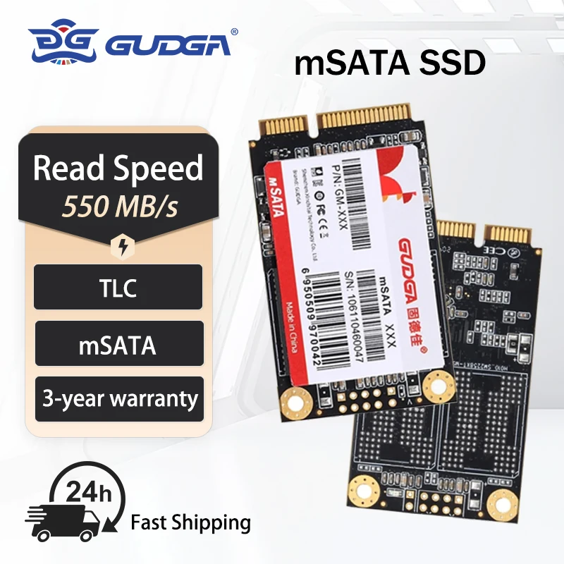 GUDGA mSATA SSD 64GB 128GB 256GB 512GB mSATA SSD 1TB 2TB HDD For Desktop 3x5cm Internal Solid State Hard Drive For HP Laptop