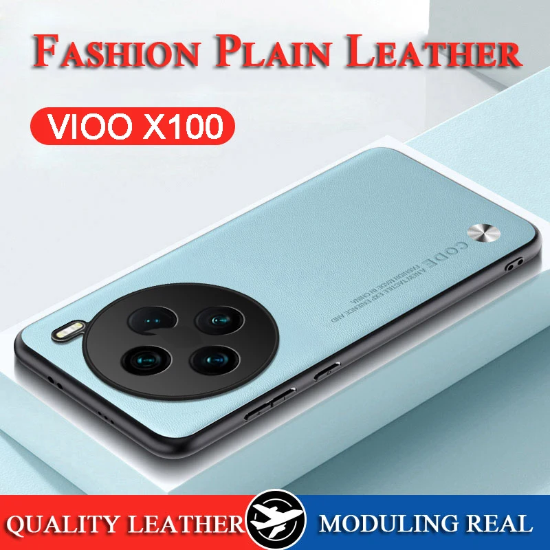 Per Vivo X100 Custodia In Pelle Tinta Unita Per Vivo X100/Vivo X100 Pro Skin Soft Frame Camera Protect Fundas Per Vivo X100 Pro