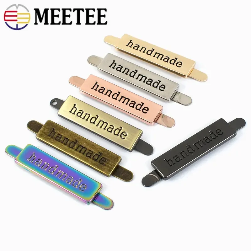 10/20/50pcs 36*10mm Borsa in metallo fatta a mano Etichette Tag