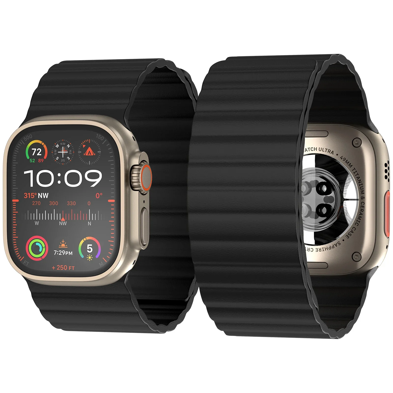 Premium Ultra-Wide Magnet Leather Loop Watch Strap