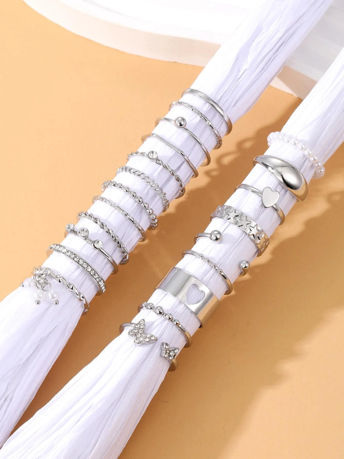 S96b9a018e23e4c11aa185d989228ae03M 23pcs/Set Vintage Heart Butterfly Rings Set For Women Fashion Gold-color Geometric Hollow Finger Ring Wedding Party Jewelry Mallzona
