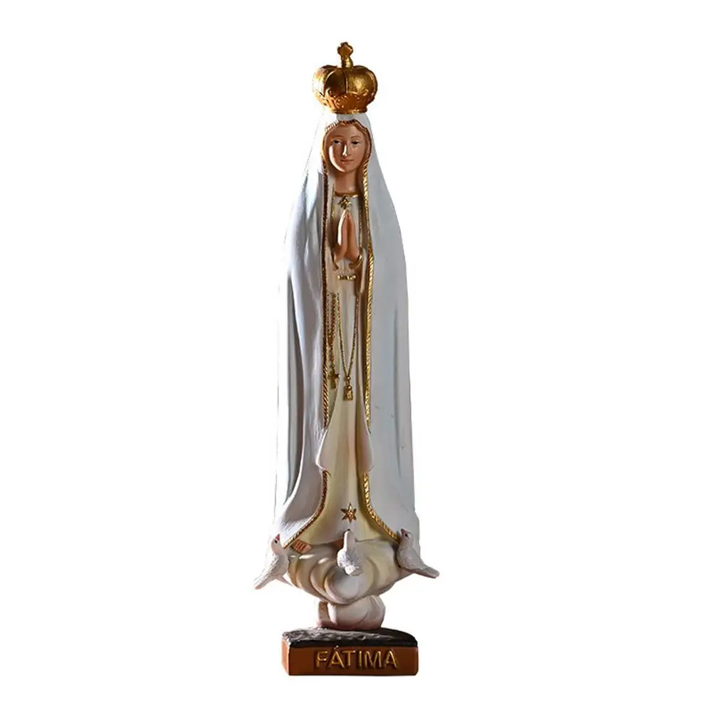 Description Picture 2 of itemLady Of Fatima Holy Figurine Hand-Painted Lady Of Fatima Statue Religious Statue Sculpture Virgin Mary Religious Decoration