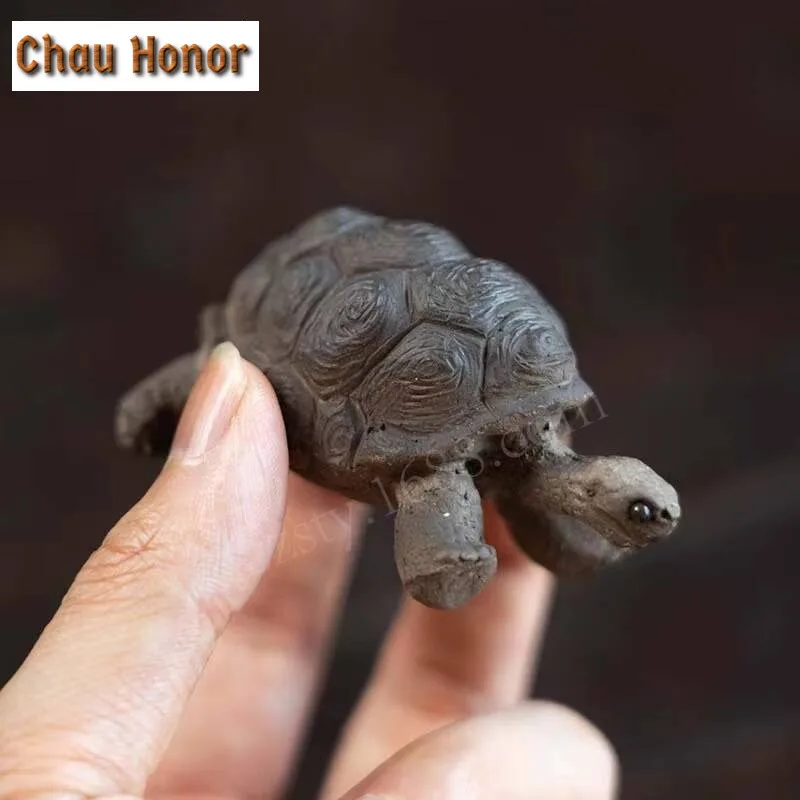 Yixing Zisha Rich Tortoise Tea Pet Handmade Turtle Tea Figurine Zisha Sculpture Tea Ceremony Tea Statue Kung Fu Teaware  Craft