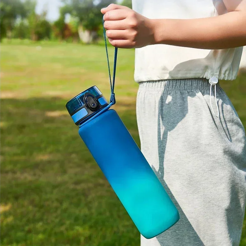Sports Water Bottle 1 Liter Large Capacity Leak Proof Plastic Cup for Outdoor Travel