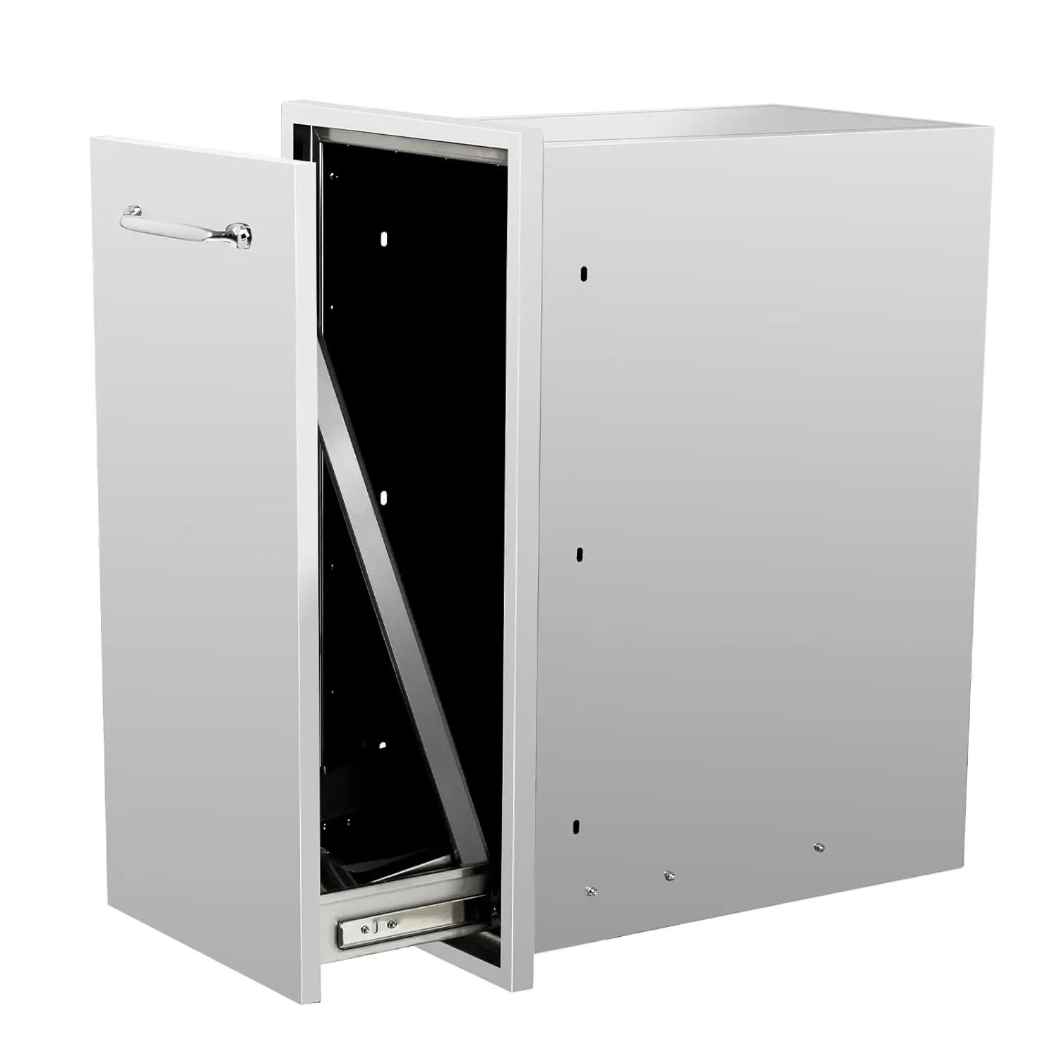 Trash Drawer 14" Wx27''Hx20''D Built-in Single Trash Drawer Outdoor Kitchen for BBQ Island Grill Station