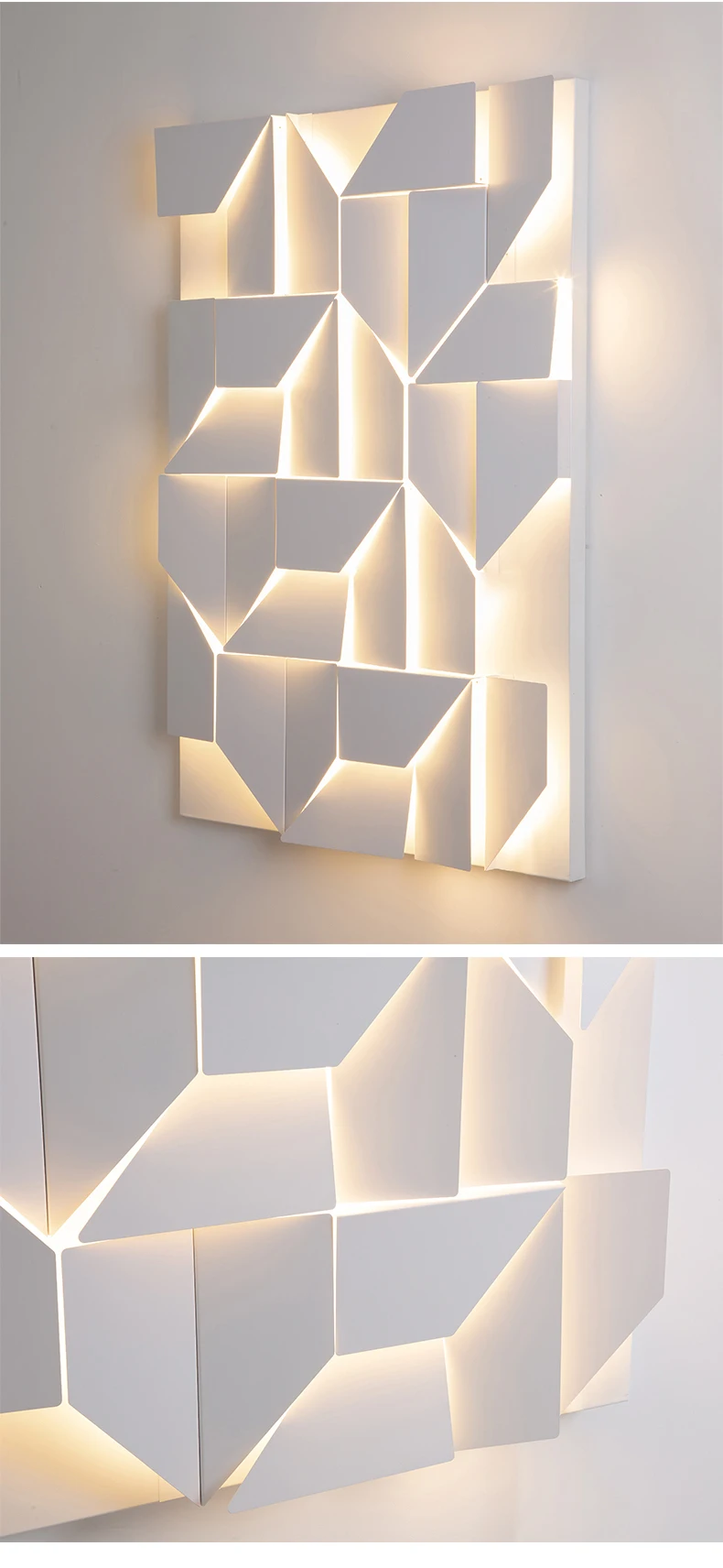 wall sconce lighting Art Design Square Wall Lamp White Metal Living room Restaurant Hotel Hall Wall Sconces Atmosphere Decoration Lighting wireless wall lights