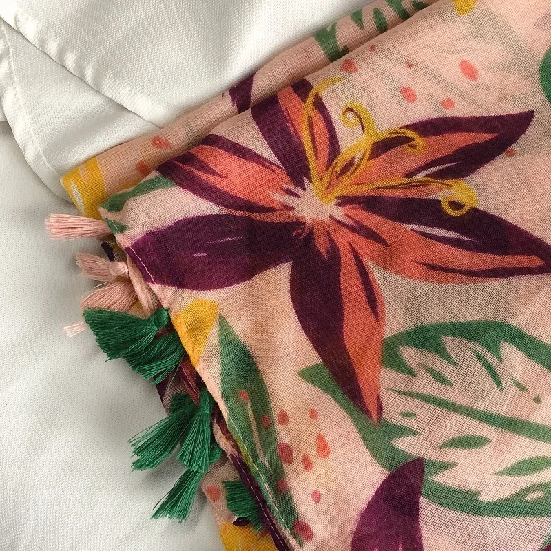 36 Designs Blumendruck Voile Quaste Viskose Schal Schal weich dünn Wrap Pashmina Stirnband Bufandas muslimischen Hijab Sjaal 180 * 90 cm – Detail 33