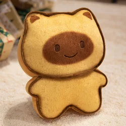 Capybara Bread Pillow - Cute Toasted Soft Doll & Warm Hand Cushion - About 50cm (Lihgt cat happy)