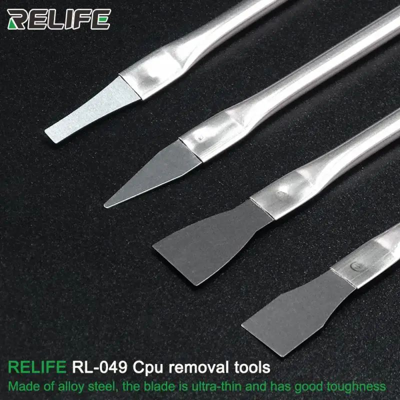 RELIFE RL-049 BGA CPU IC 칩 금속 전용 분해 블레이드 키트, 아이폰 휴대폰 수리 오프닝 프라이 핸드 툴
