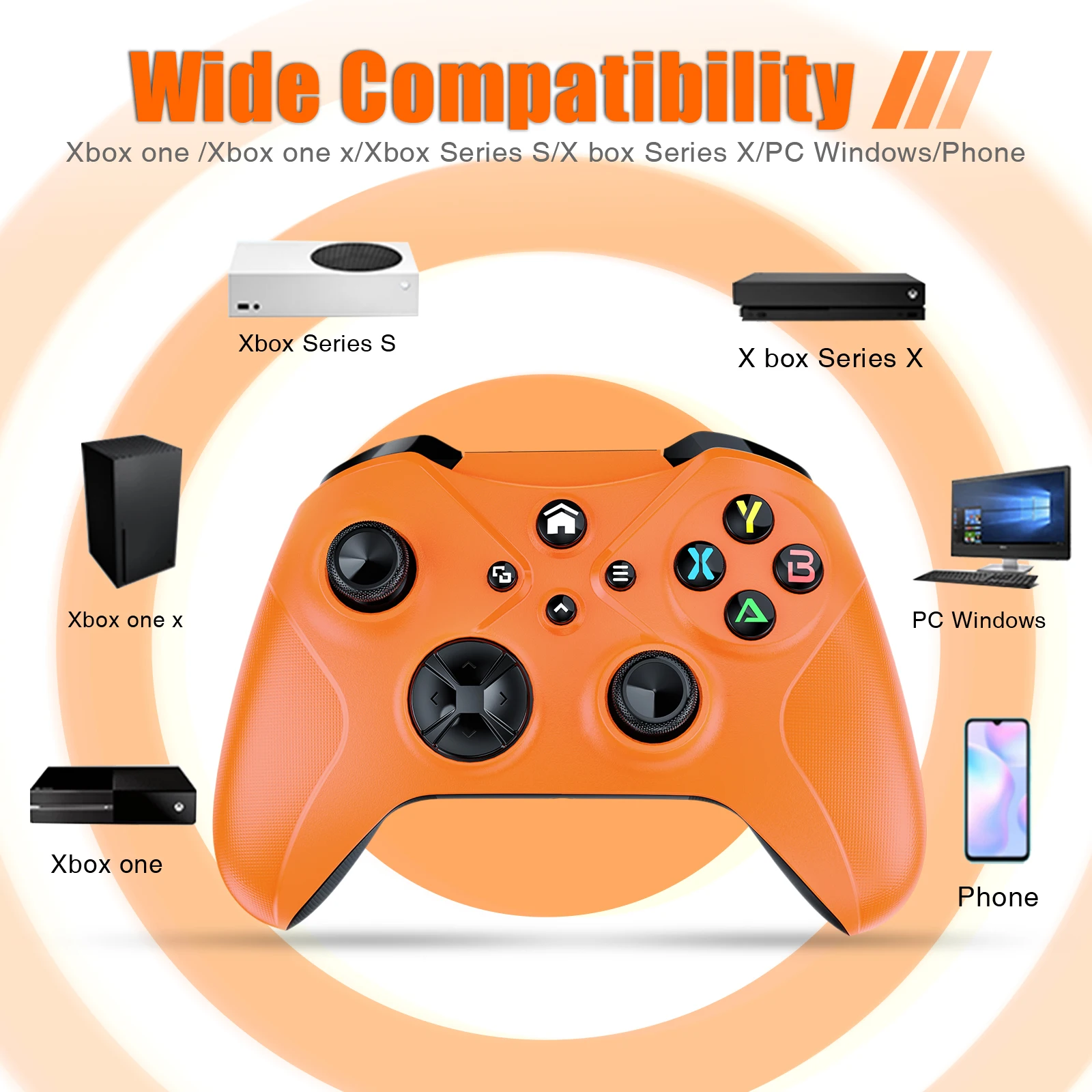 Substituicao do Controle sem fio para Xbox One Controller, joystick de gamepad sem fio wifi com vibracao dupla de 6 