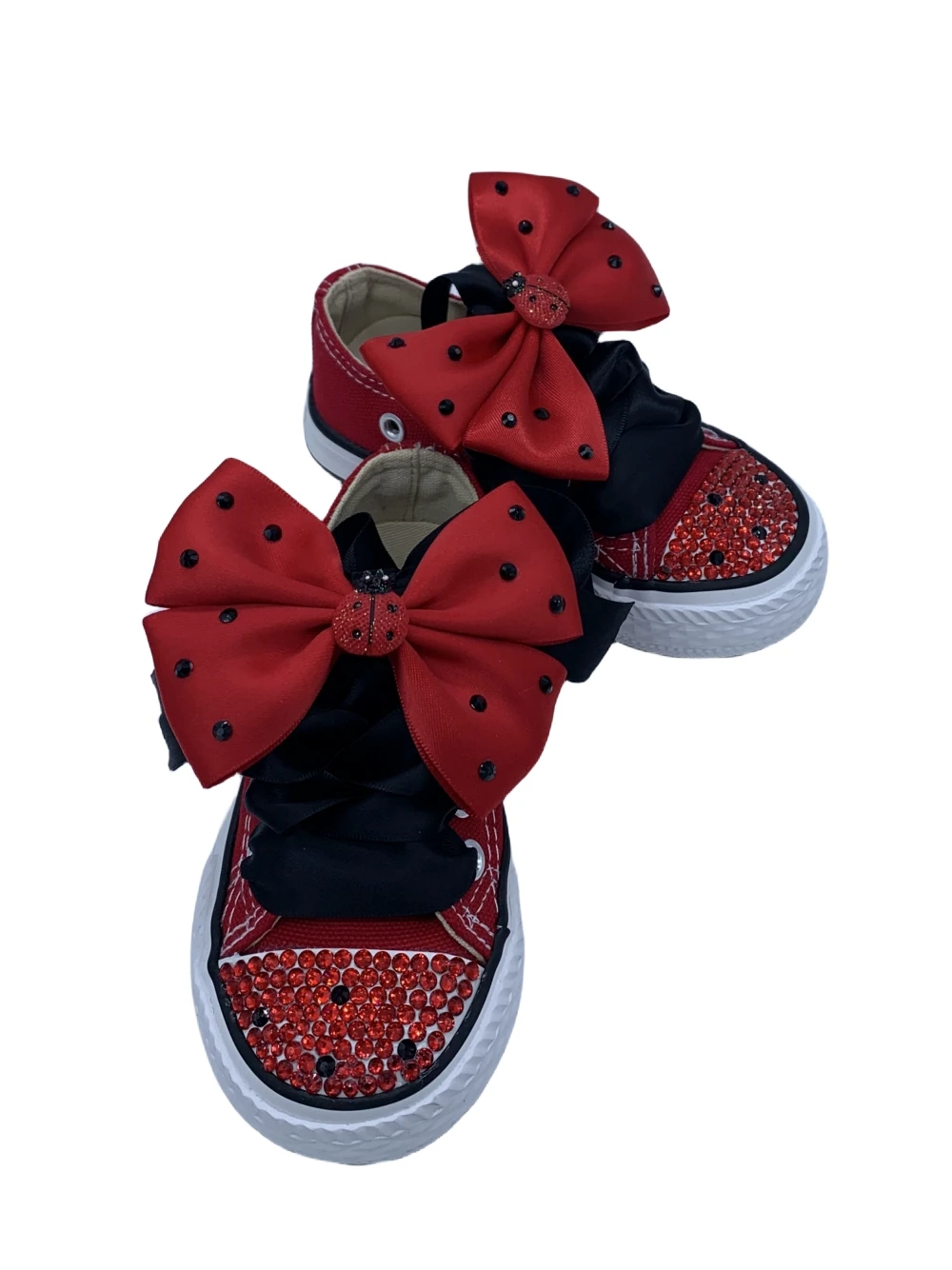 Dollbling Children's Canvas Shoes Handmade Halloween Custom Casual Flats Kids Lady Bug Crystal Girl Boys Red Chritmas Sneakers 3