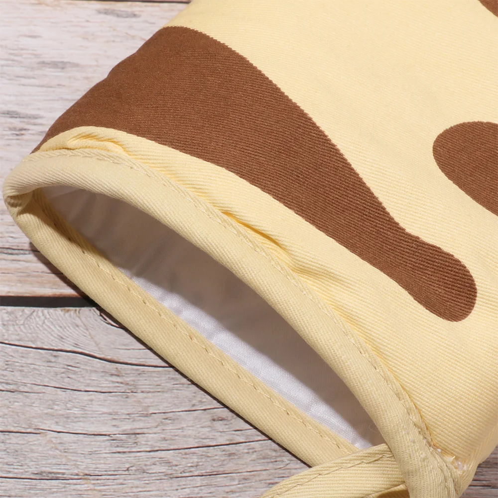 1Pc Cute Cartoon Cat Paws Pattern Oven Mitts Cotton Insulation Gloves Anti-Scalding Heat Resistant Baking Supply Microwave Tool