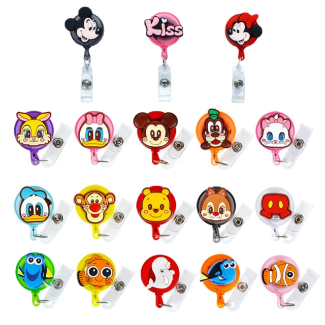 Disney Mickey Retractable Badge Holder Finding Nemo Badge Clip Anime  Keychain Donald Duck Id Card Holder Business Card Holder - AliExpress