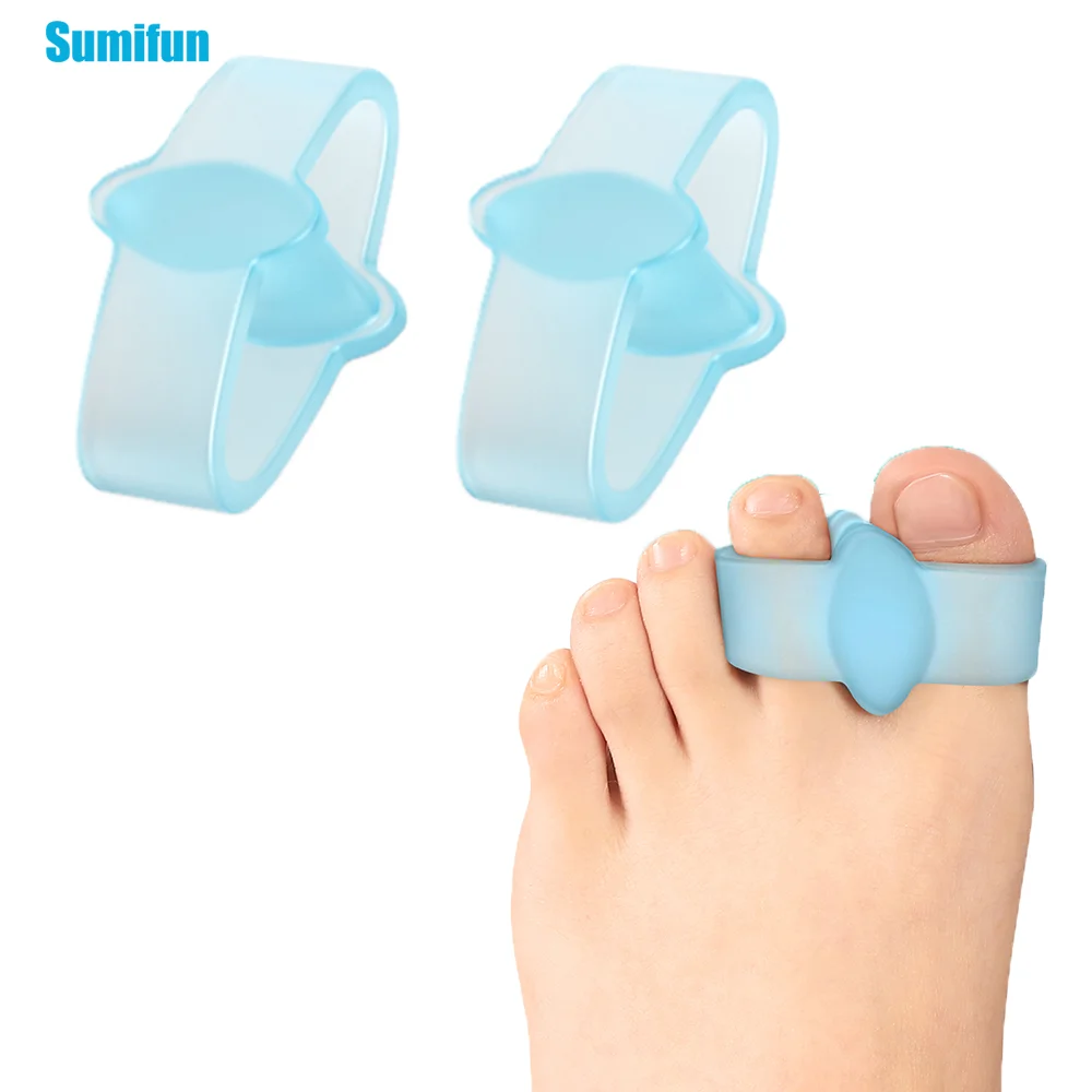 pexmen 2pcs pair gel toe separator bunion bone ectropion adjuster toes outer appliance foot care tools hallux valgus corrector 2Pcs/pair Sumifun Silicone Toe Separator Correction Toes Preventing Toe Inversion Hallux Valgus Foot Medical Health Care Tools