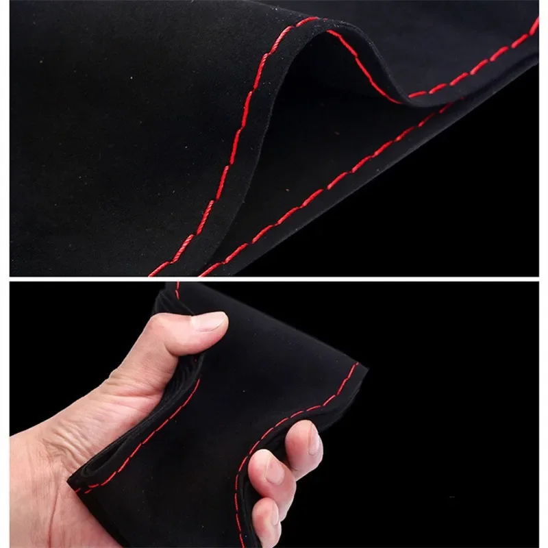 35cm/38CM Premium Fur Steering Wheel Cover Braiding Car Steering Wheel Case Non-slip Suede Matte Leather Braiding Steering Wheel Cover