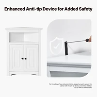 SucceBuy 32"/64"/68" Corner Storage Cabinet w/ Shelves Freestanding Corner Cabinet for Living Room Kitchen Laundry Room Bathroom 4