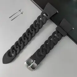 Silicone Sports Watch Strap - Versatile and Durable Replacement Band for 20mm (Black)