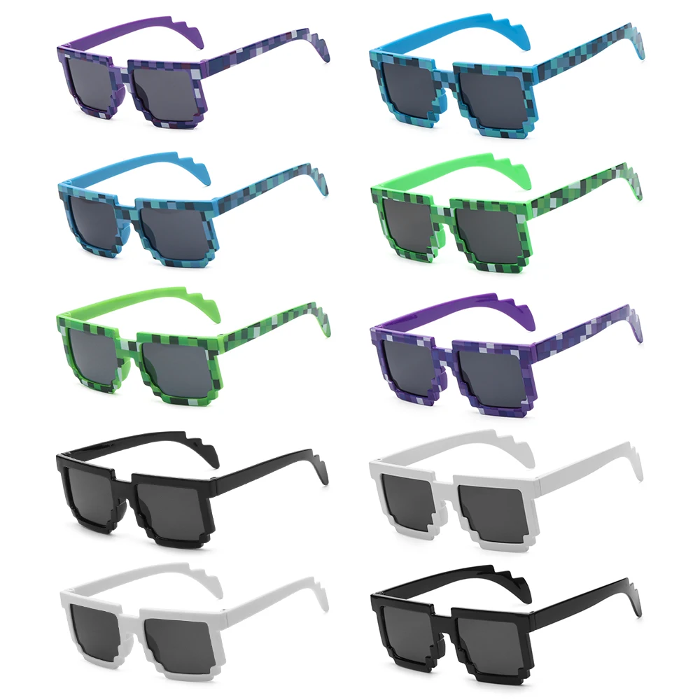 

Fashion Birthday/Party for Kids and Adults Cosplay Pixel Mosaic Sunglasses Gamer Robot Sunglasses Thug Life Sunglasses Favors